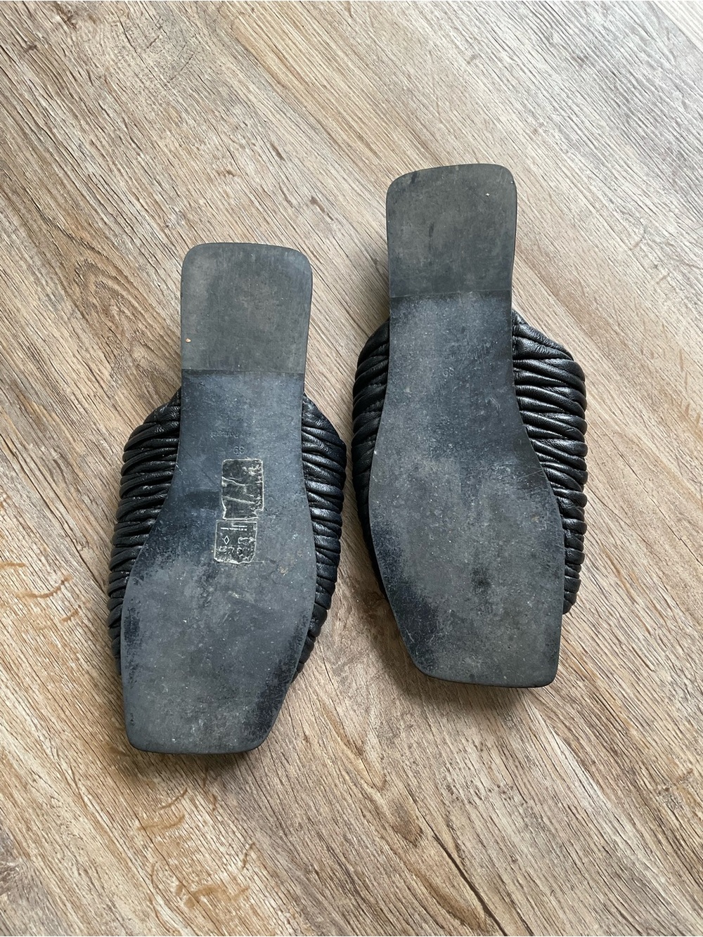 COS Black Leather Slide Sandals - Picture 3 of 3